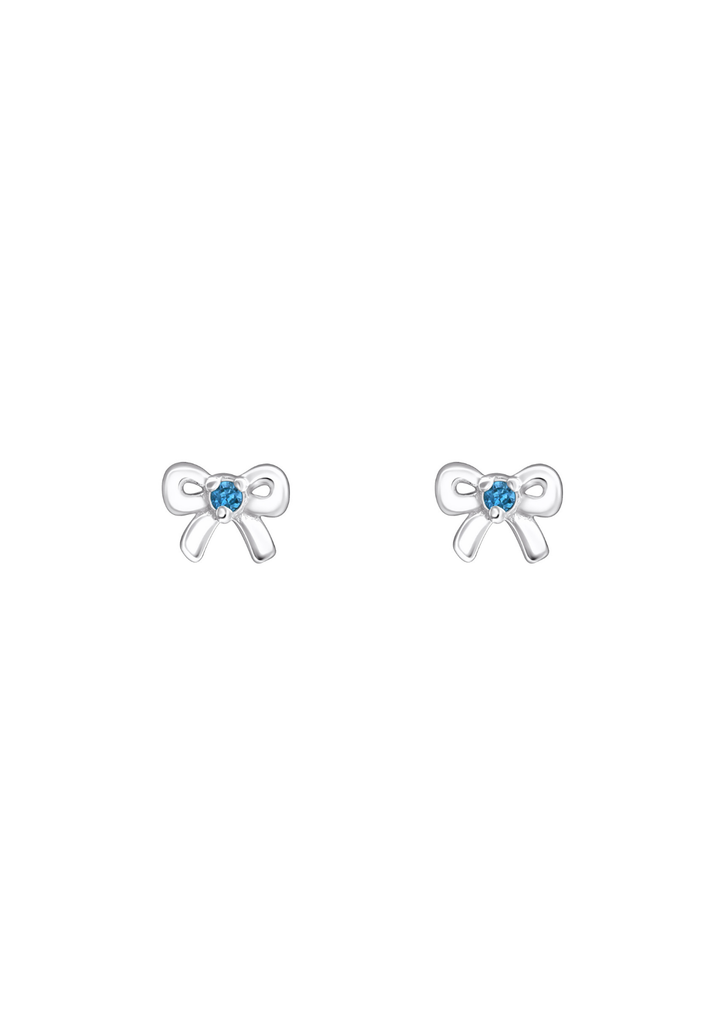 The Bow Blue Topaz Silver Stud Earrings