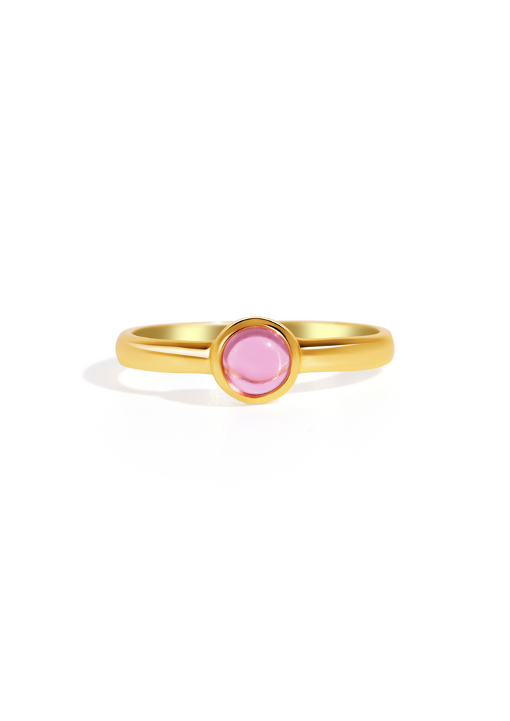 The Vesta Pink Tourmaline 18ct Gold Vermeil Ring