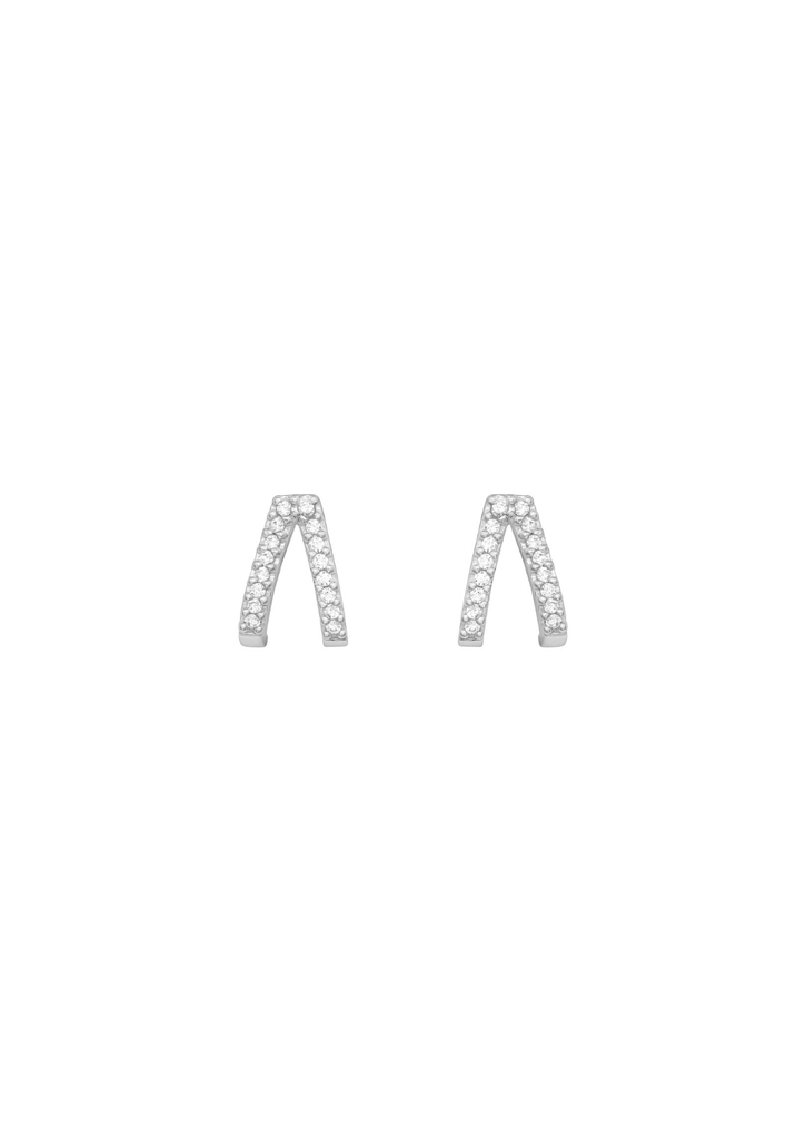 The Wishbone Silver Stud Earrings