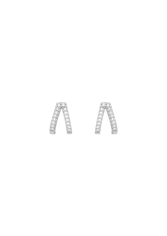 The Wishbone Silver Stud Earrings