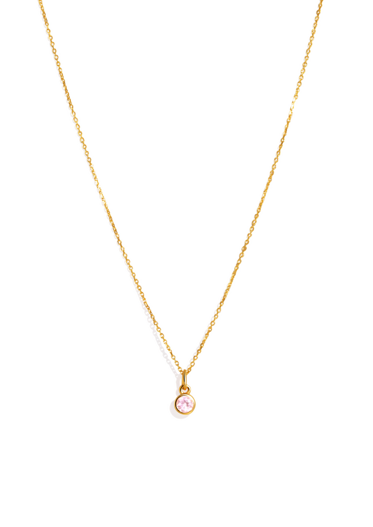 The Baby Fête Pink Tourmaline Gold Pendant Necklace