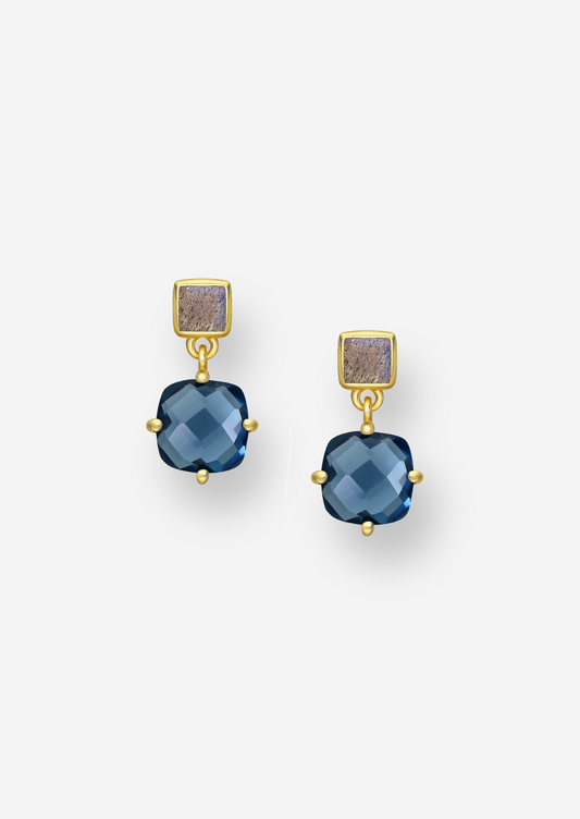 The Valencia Iolite 18ct Gold Vermeil Drop Earrings