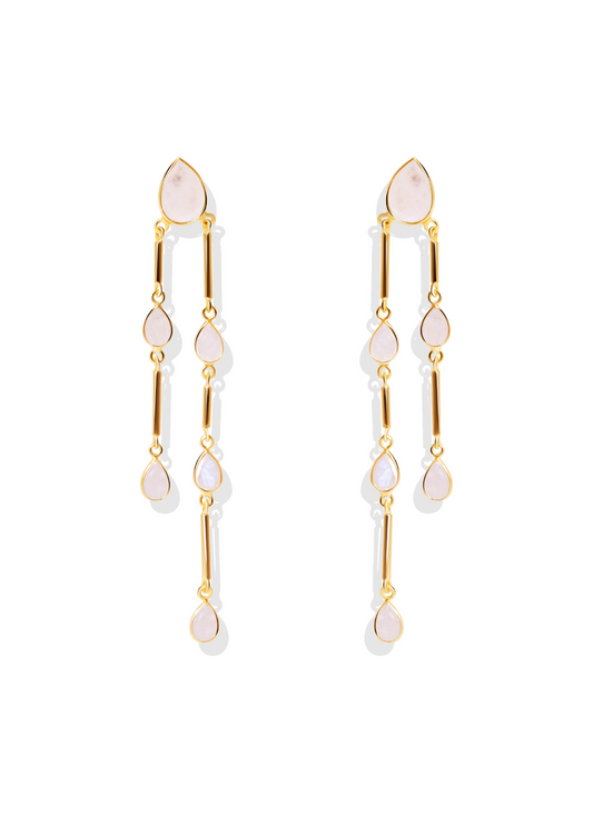 The Venus Moonstone 18ct Gold Vermeil Drop Earrings