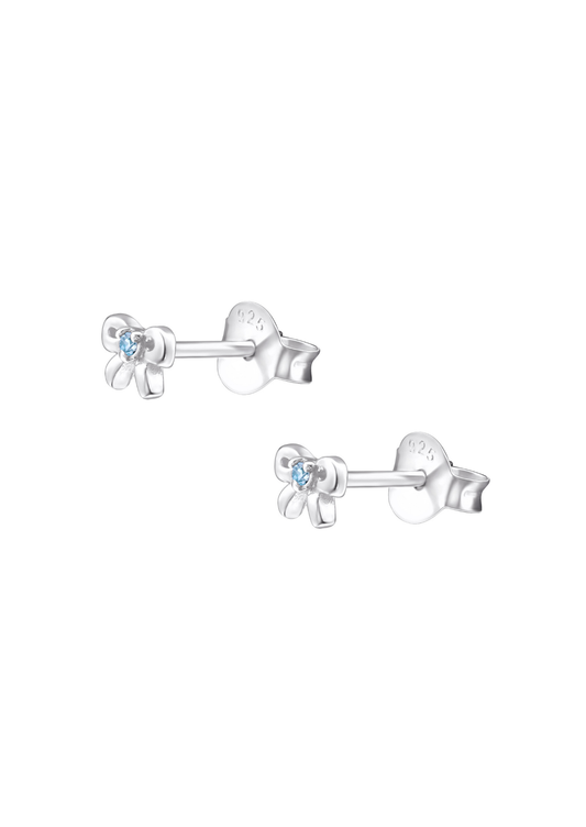 The Bow Aquamarine Silver Stud Earrings