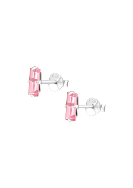 The Loulou Blossom Baguette Silver Stud Earrings