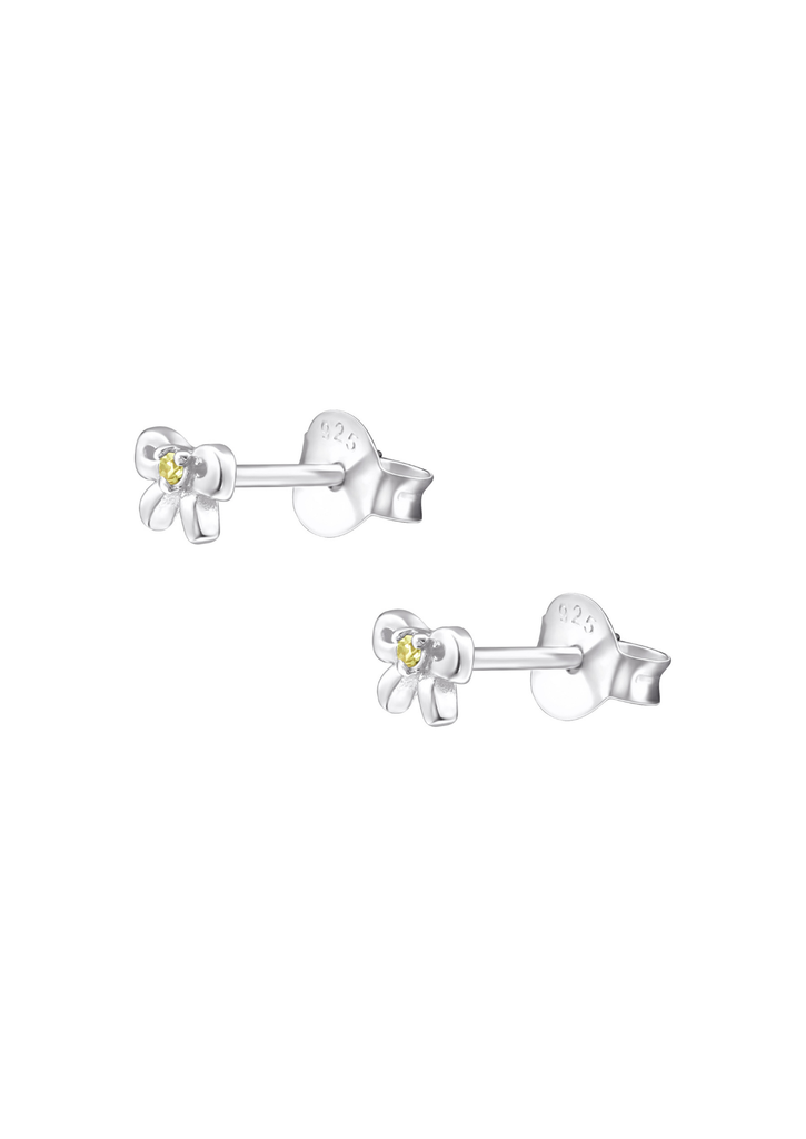 The Bow Citrine Silver Stud Earrings