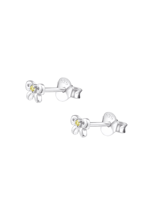 The Bow Citrine Silver Stud Earrings