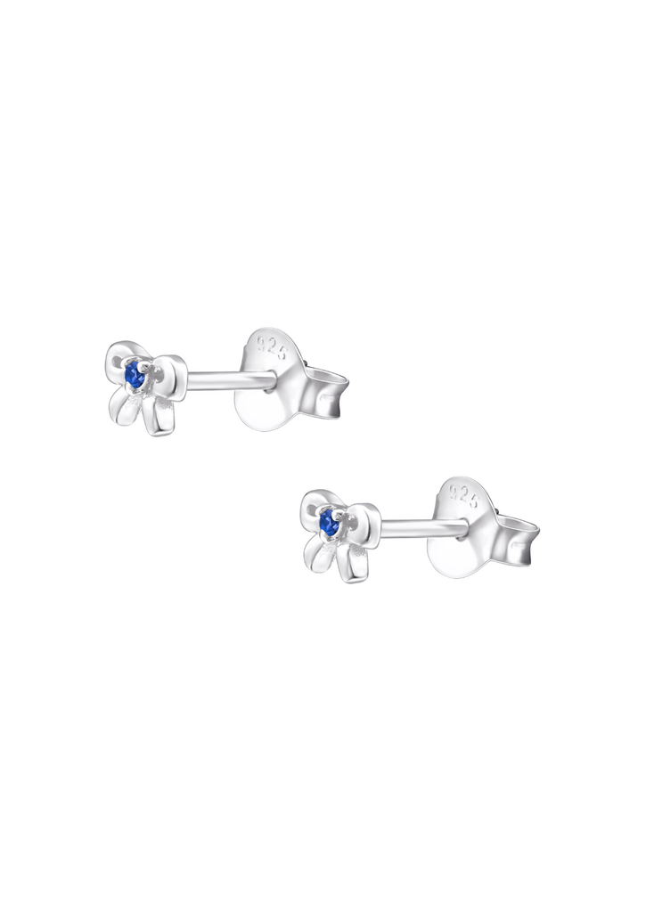 The Bow Sapphire Silver Stud Earrings