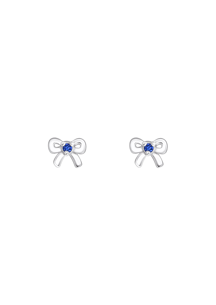 The Bow Sapphire Silver Stud Earrings