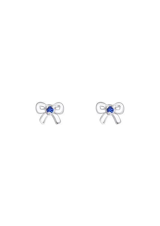 The Bow Sapphire Silver Stud Earrings