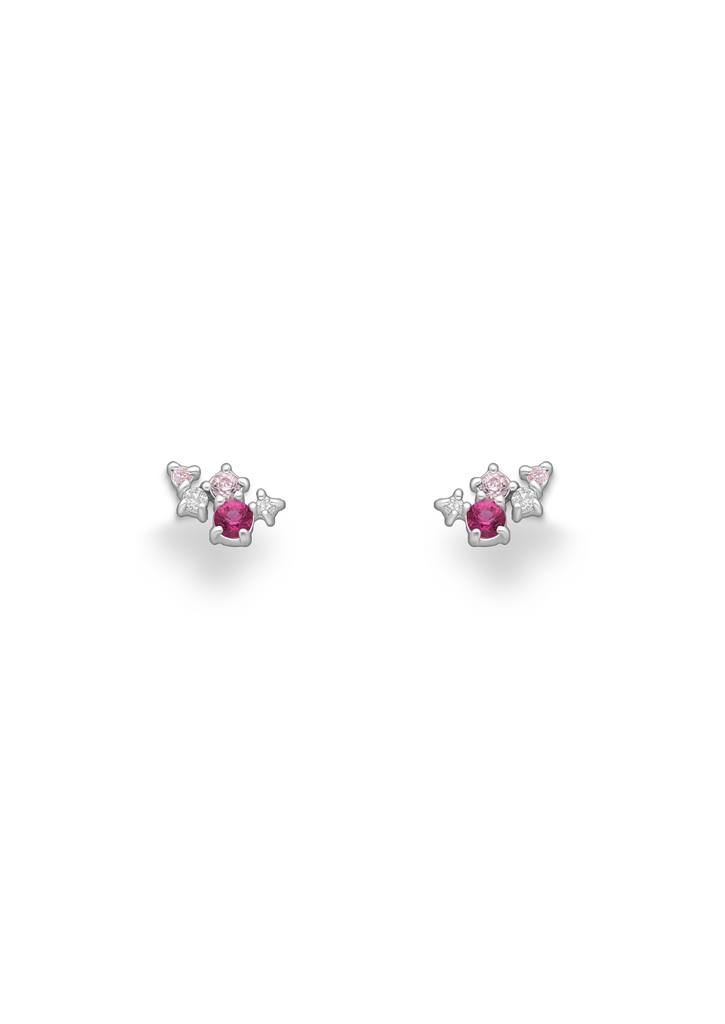 The Nebula Blossom Silver Stud Earrings