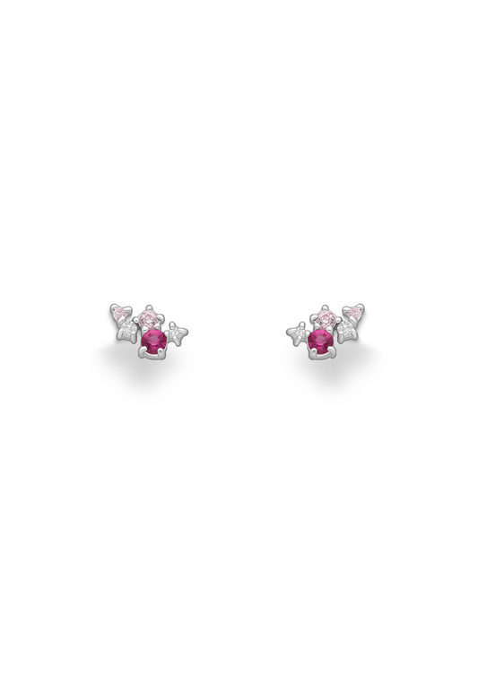 The Nebula Blossom Silver Stud Earrings