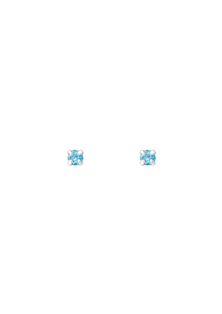 The Petite Fête Aquamarine Silver Stud Earrings