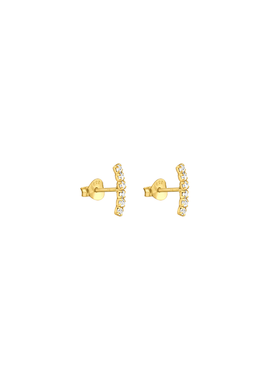 The Prancer Gold Vermeil Curved Stud Earrings