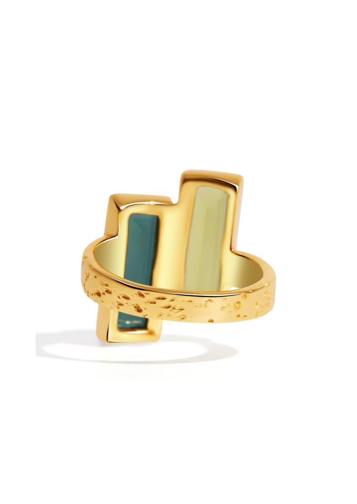 The Terra Tourmaline & Peridot 18ct Gold Vermeil Ring