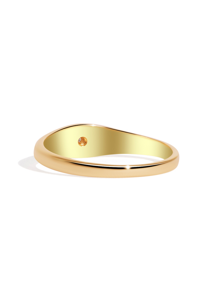 The Mini Compass Diamond 9ct Solid Gold Signet Ring