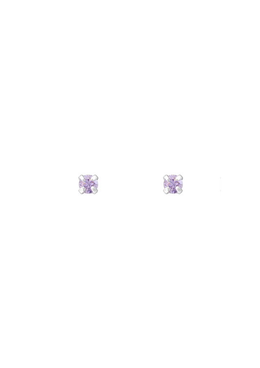 The Petite Fête Light Amethyst Silver Stud Earrings