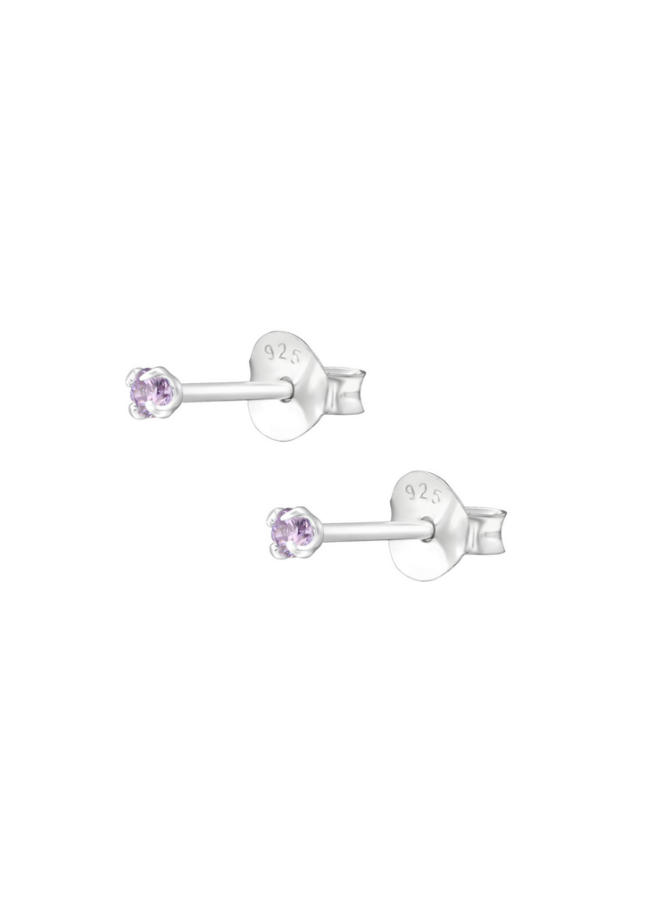 The Petite Fête Light Amethyst Silver Stud Earrings