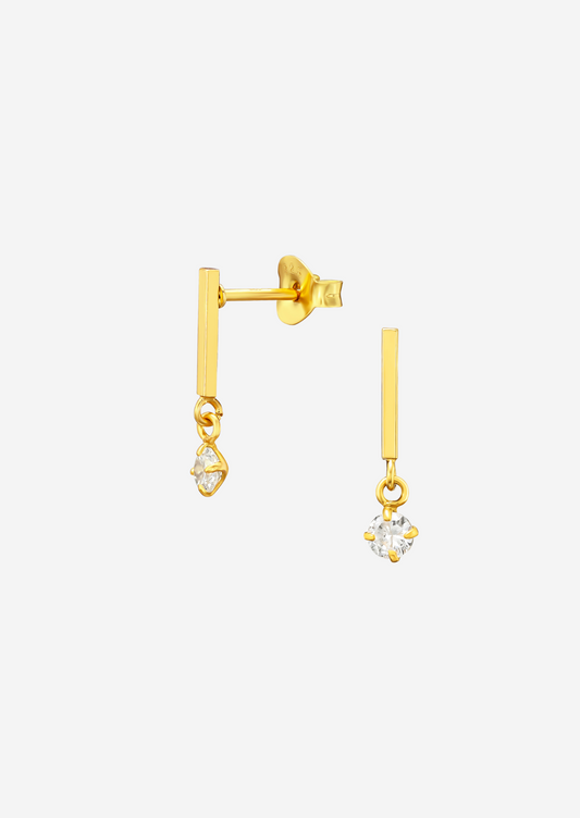 The Prose 14ct Gold Vermeil Drop Stud Earrings