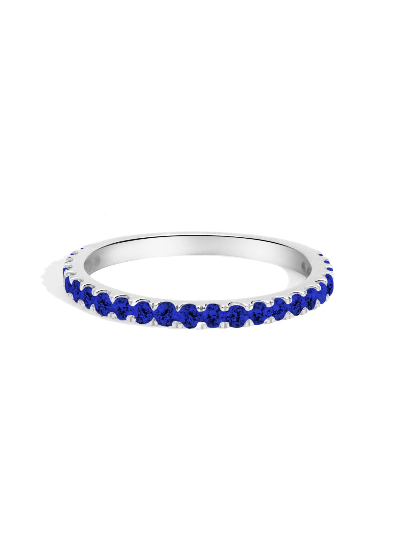 The Halo White Gold Sapphire Band
