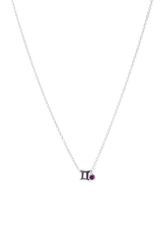 The Zodiac Gemini Silver Charm Necklace