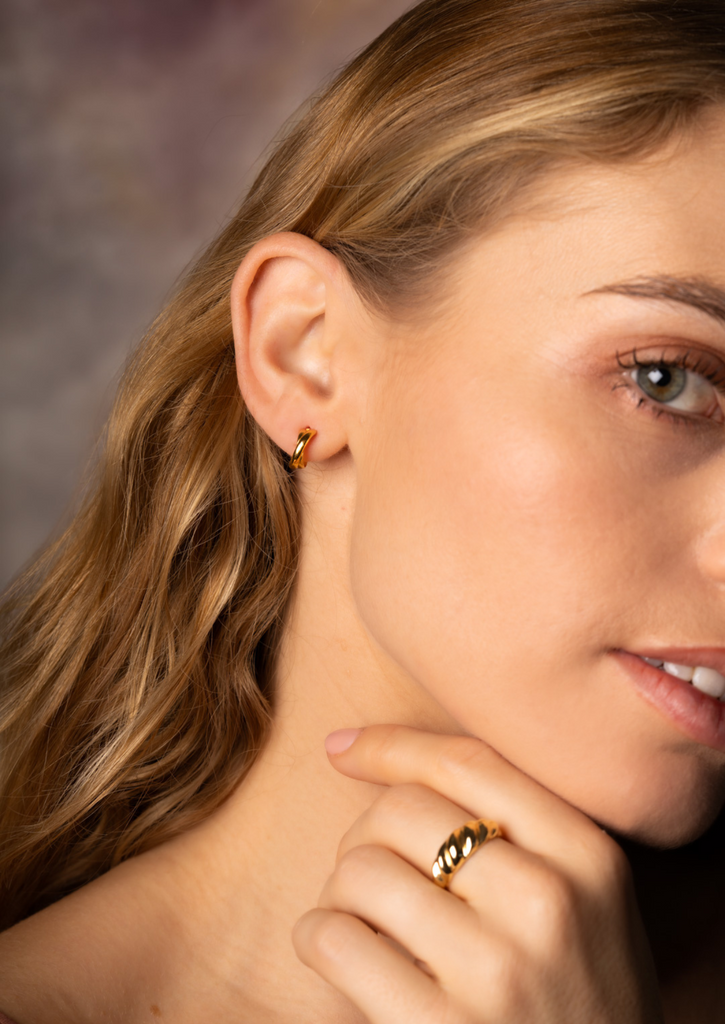 The Entwine Gold Vermeil Half Hoop Earrings