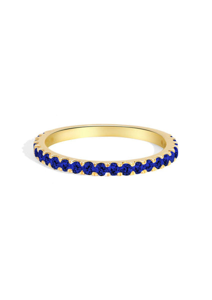 The Halo Yellow Gold Sapphire Band