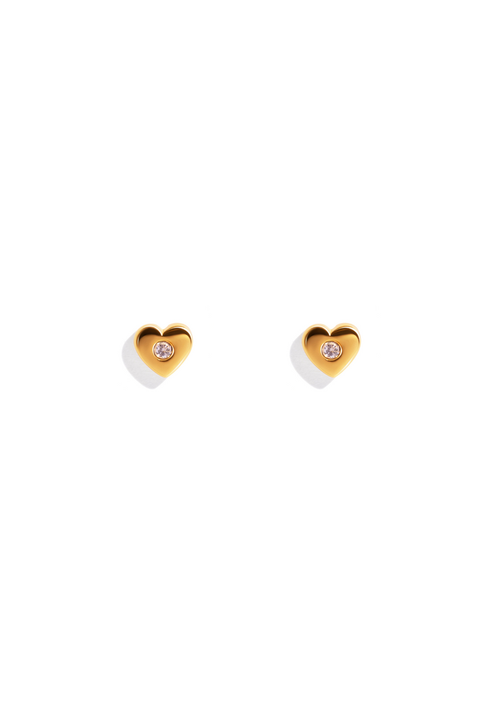 The Radiant Heart Gold Vermeil Stud Earrings