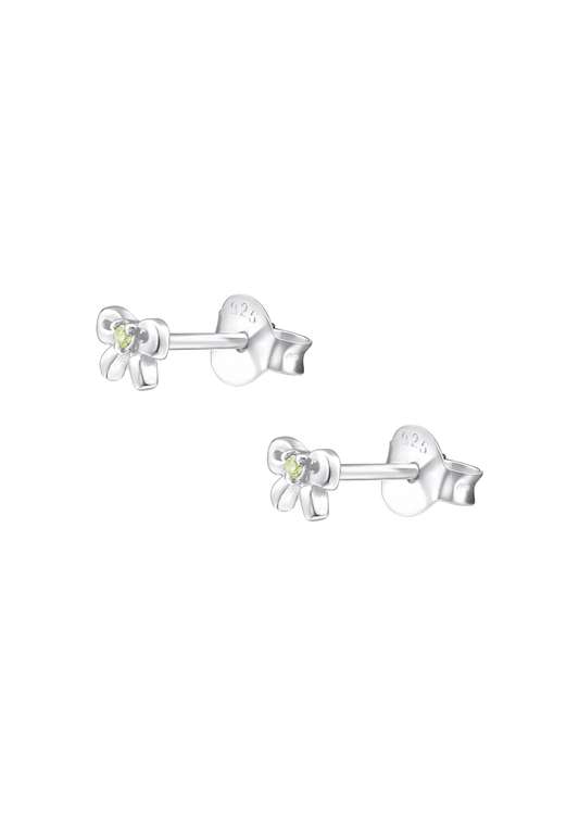 The Bow Peridot Silver Stud Earrings