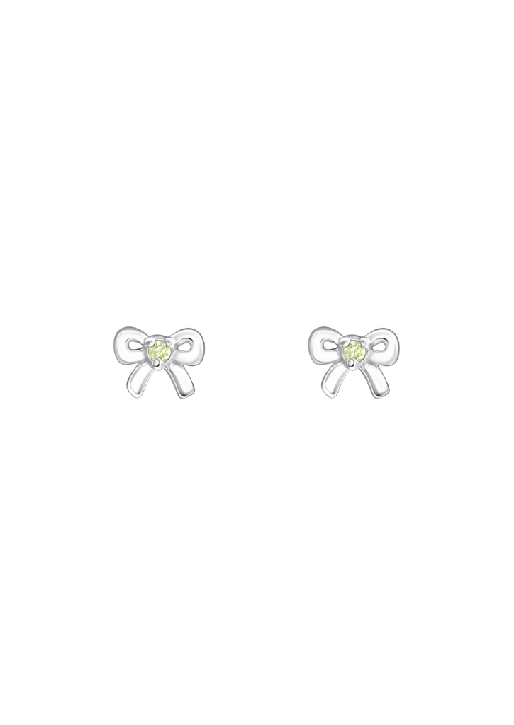 The Bow Peridot Silver Stud Earrings