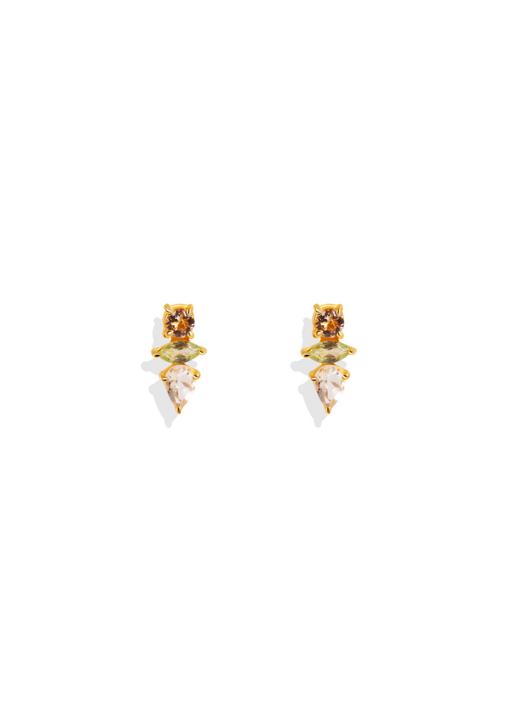 The Fortuna Citrine & Peridot 18ct Gold Vermeil Drop Earrings