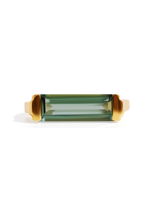 The Pomona Green Tourmaline 18ct Gold Vermeil Signet Ring