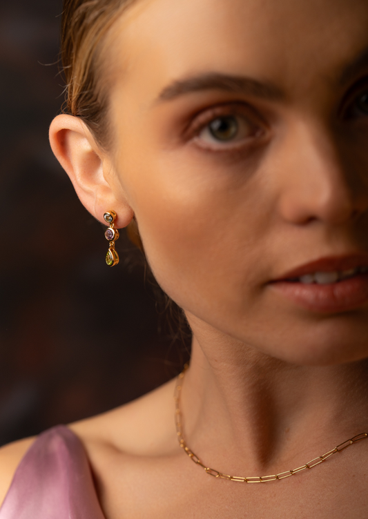 The Juno 18ct Gold Vermeil Drop Earrings