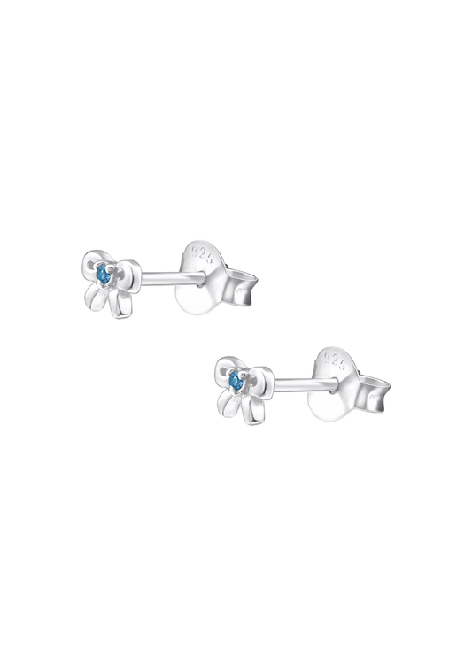 The Bow Blue Topaz Silver Stud Earrings