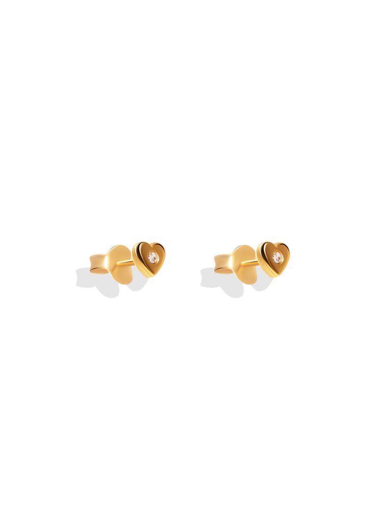 The Radiant Heart Gold Vermeil Stud Earrings