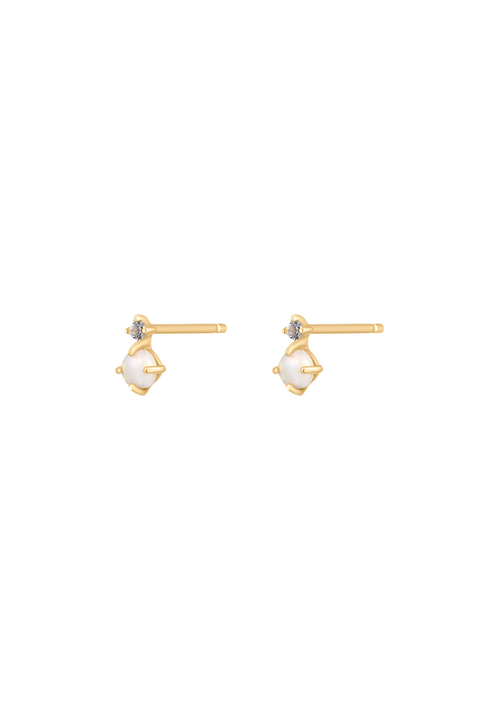 The Fable Opal & Diamond 14ct Solid Gold Stud Earrings