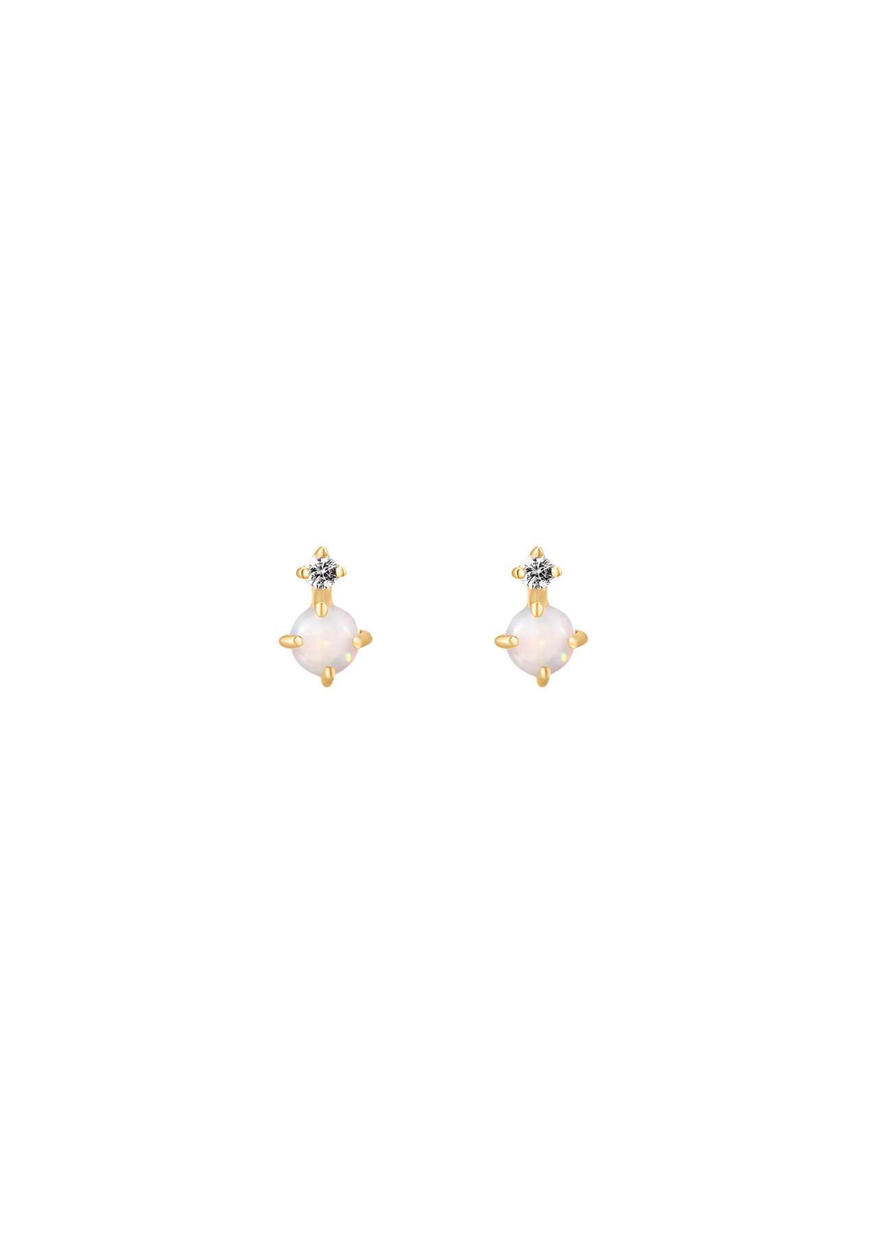 The Fable Opal & Diamond 14ct Solid Gold Stud Earrings