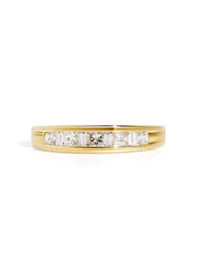 The Golda 18ct Yellow Gold Vintage Band with Princess & Baguette Cut Diamonds | .57ct TDW