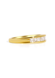 The Golda 18ct Yellow Gold Vintage Band with Princess & Baguette Cut Diamonds | .57ct TDW