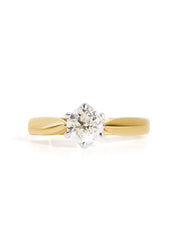 The Novie 18ct Yellow Gold Vintage Ring with 1.01ct Round Brilliant Cut Diamond