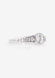 The Billie 18ct White Gold Vintage Ring with .36ct Round Brilliant Cut Diamond | .53ct TDW