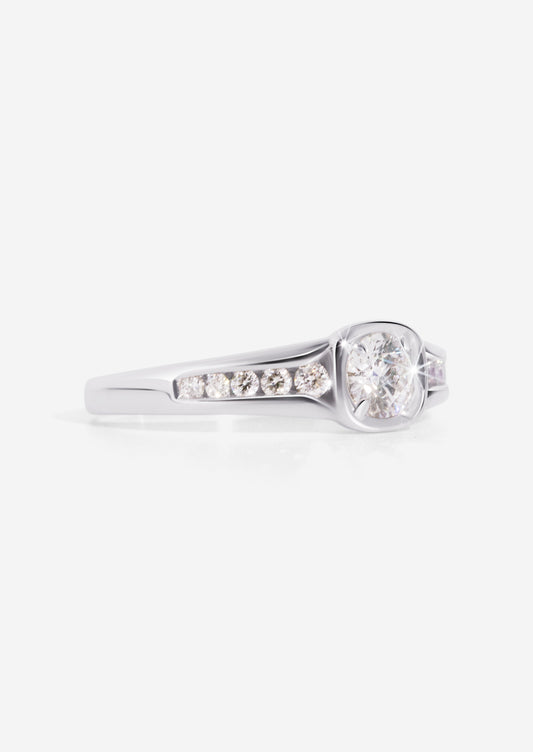 The Billie Vintage Ring with .36ct Round Brilliant Cut Diamond (.53ct TDW)