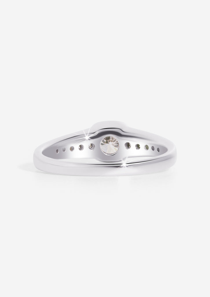 The Billie 18ct White Gold Vintage Ring with .36ct Round Brilliant Cut Diamond | .53ct TDW