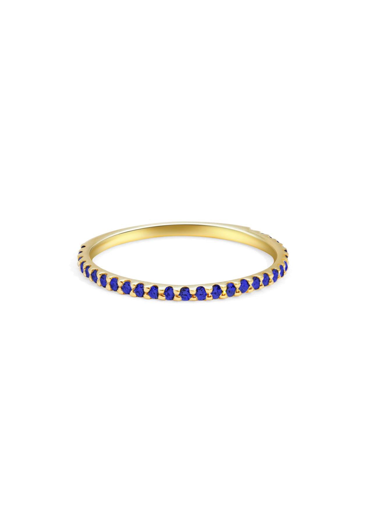 The Mae Sapphire Yellow Gold Band
