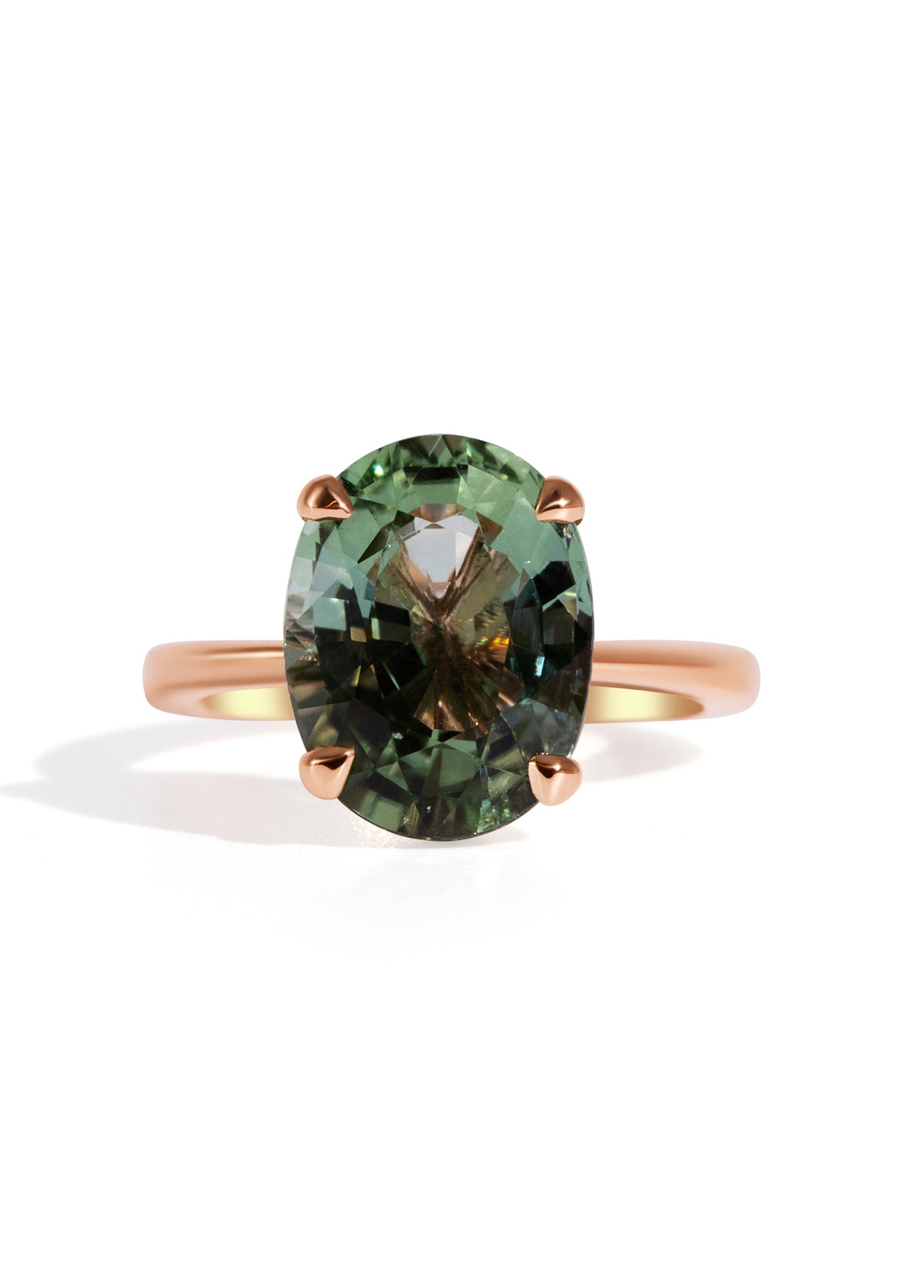 The June Ring with 5.77ct Oval Green Tourmaline