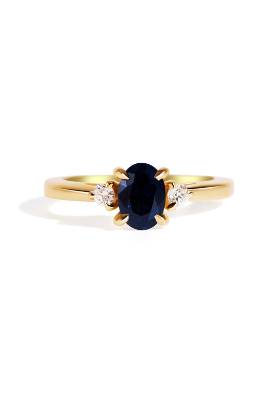 The Ada Ring with 1.01ct Oval Blue Sapphire