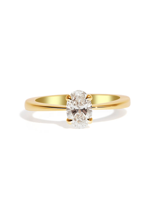 The June Ring with 1.01ct Oval Cultured Diamond