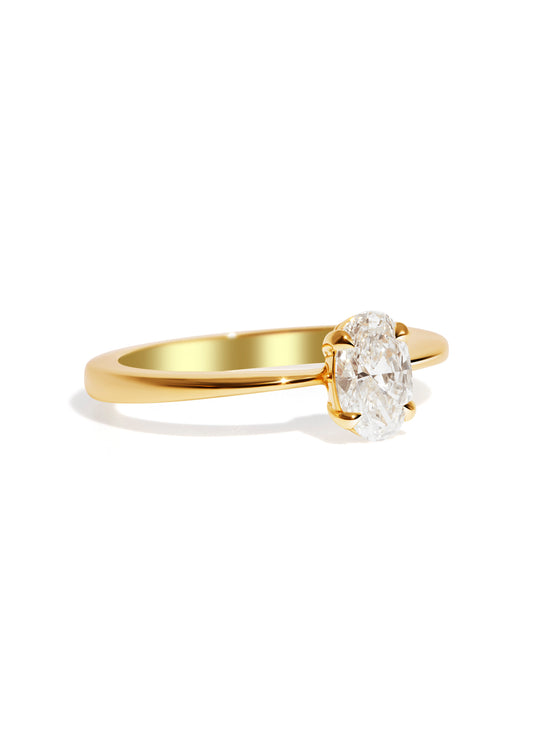 The June Ring with 1.01ct Oval Cultured Diamond