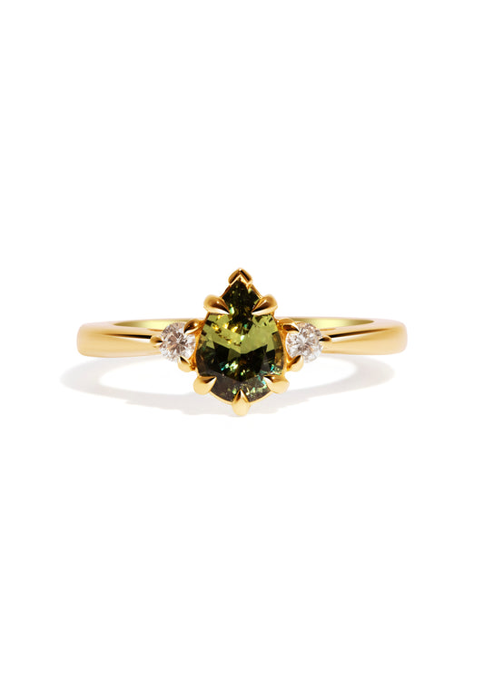 The Esme Ring with 1.13ct Pear Green Sapphire