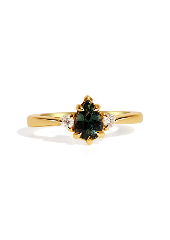 The Esme Ring with 1.05ct Pear Green Sapphire